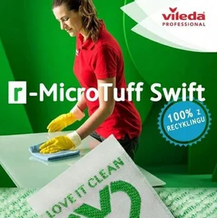 Vileda Professional Ścierka R-Micro Tuff Swift Zielona 168757.. VILE-PROF-000963 - Ściereczki, gąbki, czyściki - miniaturka - grafika 9