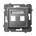 Klawisze i ramki - Ospel ARIA Obudowa gniazda podwójnego typu Keystone prosta SZARY MAT ARIA GPK-2U/P/70 - miniaturka - grafika 1
