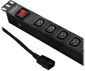 Listwy zasilające - QOLTEC Listwa zasilająca do RACK 19cali | 1U | 10A | PDU | 8xIEC C13 | 2m (53998) - miniaturka - grafika 1