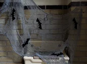 Halloween - FOL Gaza szara z nietoperzami na Halloween F23787 - miniaturka - grafika 1