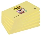 Etykiety samoprzylepne i bloki etykiet - Post-It 3M Bloczek samoprzylepny Super Sticky (655-6SSCY-EU), 127x76mm, 6x90 kart., żółty 3M-70005197895 - miniaturka - grafika 1