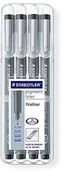Foliopisy - Staedtler 308 WP4 Pigment liner Czarny, 4 sztuki w możliwości instalacji Staedtler-Box | różne szerokości linii, czarny ST32672 - miniaturka - grafika 1