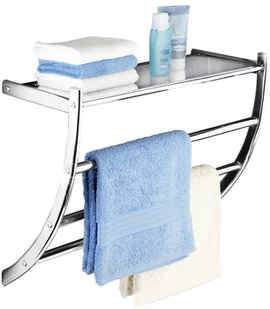 Wenko Wieszak-półka na ręczniki Pascara, srebrny, 46x22x56 cm - Wieszaki łazienkowe - miniaturka - grafika 2