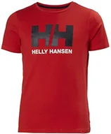 Koszulki sportowe męskie - Helly Hansen Helly-Hansen dziecięcy T-shirt z logo, czerwony, 10 (rozmiar producenta: M) 41709 - miniaturka - grafika 1