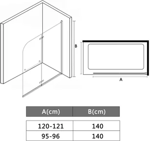 VidaXL Składana kabina prysznicowa, 2 panele, ESG, 120 x 140 cm 144677         VidaXL - Parawany nawannowe - miniaturka - grafika 8