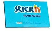 Szkolne artykuły papiernicze - Notes samoprzylepny 127mmx76mm neon niebieski - miniaturka - grafika 1