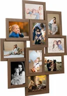 Ramki na zdjęcia - NA Ramka vidaXL Ramka 10 zdjęć 10x15 cm jasnobrązowa MDF 332776 - miniaturka - grafika 1