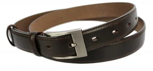 WIREX (PL) Pasek Skórzany Męski WIREX (PL) GŁADKI SZARFOWANY CIEMNY BRĄZOWY 35 mm Skóra Licowa Extra Nitka - Paski - miniaturka - grafika 4