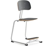 Meble do szkół i przedszkoli - AJ Produkty Krzesło szkolne YNGVE, płozy, biały, antracyt, H 500 mm - miniaturka - grafika 1