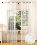 Zasłony - Gardinenbox 203522 firanka strukturalna z oczkami, jednokolorowa, przezroczysta, dekoracyjna, 2 sztuki, 245 x 140 cm, kolor naturalny - miniaturka - grafika 1