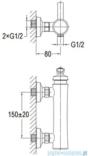 Omnires Armance bateria prysznicowa złota AM5240GL - Baterie wannowe i prysznicowe - miniaturka - grafika 3