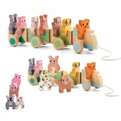 Pociągi dla dzieci - Janod djeco - drewniany pociąg Trainimo Farm do ciągnięcia - miniaturka - grafika 1