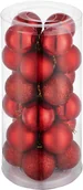 Bombki - tectake 24-cz. zestaw bombek choinkowych czerwony - czerwony 403320 - miniaturka - grafika 1