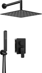 Deante Hiacynt Zestaw prysznicowy podtynkowy z deszczownicą czarny BXYZNQHM - Zestawy prysznicowe - miniaturka - grafika 4
