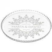 Tace i patery - Murrano Patera szklana bez nóżki grawer dla pary na ślub PATR2-004 - miniaturka - grafika 1