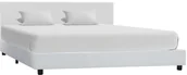 Łóżka - vidaXL Rama łóżka, biała, sztuczna skóra, 120 x 200 cm - miniaturka - grafika 1