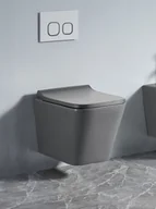 Miski WC - Lavita LAGO GRAY Miska wisząca szara z deską wolnoopadającą - miniaturka - grafika 1