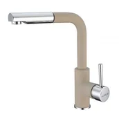 Baterie kuchenne - Alveus Siros-P Bateria kuchenna z wyciąganą wylewką beżowa/chrom 1129045 - miniaturka - grafika 1
