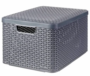 Keter Benelux Curver Pudełka Style z pokrywkami, 3 szt., rozmiar L, antracytowe 246291 - Pudła i pojemniki do przechowywania - miniaturka - grafika 3