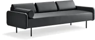 Sofy i kanapy - AJ Produkty Sofa TRENDY, 3-osobowa, eko-skóra, antracyt - miniaturka - grafika 1