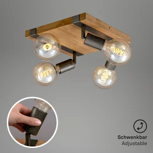 Briloner Lampa sufitowa Wood Basic, 4-punktowa - Lampy sufitowe - miniaturka - grafika 2