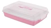 Curver Pojemnik na ciasto, jasnoróżowy, 45x29,5x11,1 cm - Formy do ciast - miniaturka - grafika 4