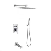 Baterie wannowe i prysznicowe - STELLMAN Bateria Wannowa Natryskowa Prysznicowa QATRO Podtynkowa z Deszczownicą 20 cm - miniaturka - grafika 1