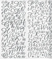 Dekoracja stołu - Artémio alfabet, samoprzylepne naklejki na brokat srebrny 177 artémio podwójne brzegowych litery 11004049 - miniaturka - grafika 1