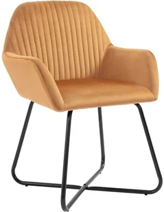 vidaXL Krzesła do jadalni, 2 szt., brązowe, aksamit - Krzesła - miniaturka - grafika 3