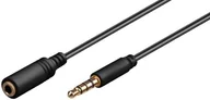 Kable - Goobay przedłużacz przewód z wtyczką Jack 3,5 MM, czarny, 1 m  wtyczka typu jack 3,5 MM (4-pin, Stereo) > gniazdo mini jack 3,5 MM (4-pin, Stereo) 62477 - miniaturka - grafika 1