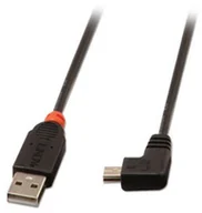 Kable USB - LINDY USB 2.0 kabel typ A/mini-B 90 ° Angled, czarny 0,5 m 31970 - miniaturka - grafika 1