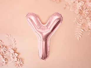 Party Deco Balon foliowy litera "Y" różowo-złota - 35 cm FB2M-Y-019R - Balony i akcesoria - miniaturka - grafika 2