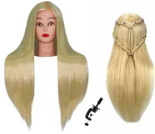 Calissimo Główka treningowa Iza 80cm blond, włos termiczny+ uchwyt, fryzjerska do czesania, głowa do ćwiczeń ILSA(IZA)-BLOND-80CM - Główki treningowe - miniaturka - grafika 2