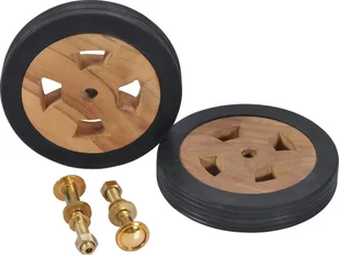 vidaXL Zapasowe kółka do leżaka, 2 szt., lite drewno tekowe - Poduszki ogrodowe - miniaturka - grafika 6