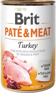 Brit PATE & MEAT TURKEY 400g - Mokra karma dla psów - miniaturka - grafika 4