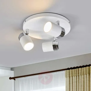 Lampenwelt Lampa sufitowa Kardo do łazienki, biało-chromowana - Lampy sufitowe - miniaturka - grafika 2