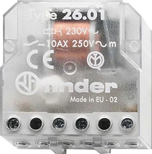 Finder Przekaźnik impulsowy 1NO 10A 12V AC 26.01.8.012.0000 - Sterowniki i przekaźniki - miniaturka - grafika 2