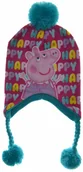 Czapki dla dzieci - Licencja Czapka zimowa Świnka Peppa turkus z pomponami 22533 - miniaturka - grafika 1