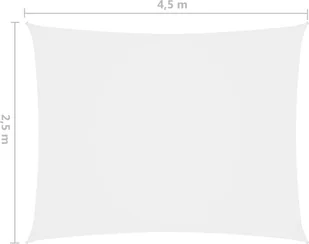 vidaXL Prostokątny żagiel ogrodowy, tkanina Oxford, 2,5x4,5 m, biały 135263 - Parasole ogrodowe - miniaturka - grafika 6