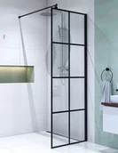 Ścianki i drzwi prysznicowe - Ścianka prysznicowa 70 cm czarne szprosy BK251T07A6 BK251T07A6 - miniaturka - grafika 1
