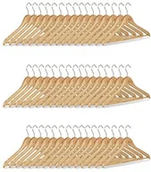 Wieszaki i stojaki - Relaxdays wieszak drewniany zestaw, do spodni, wieszak na ubrania, hak obrotowy, HB: 22,5 x 44,5 cm, naturalny, różne zestawy 10021850_755 - miniaturka - grafika 1