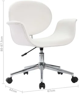 vidaXL Obrotowe krzesła stołowe, 6 szt., białe, sztuczna skóra 3054859 - Krzesła - miniaturka - grafika 25
