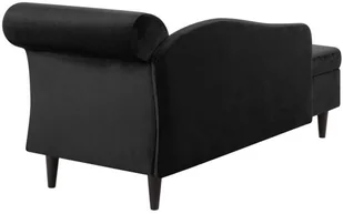 Beliani Szezlong welurowy prawostronny czarny LUIRO - Szezlongi - miniaturka - grafika 7