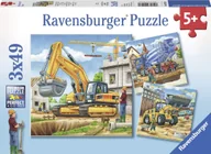 Puzzle - Ravensburger Puzzle 3x49 Duże maszyny budowlane GXP-675744 - miniaturka - grafika 1