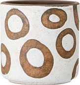 Donice - Bloomingville Osłonka na doniczkę Avo w okręgi 12 cm biała 82048990 - miniaturka - grafika 1