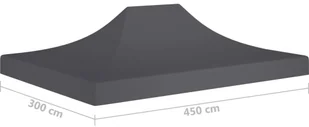 vidaXL Dach do namiotu imprezowego, 4,5 x 3 m, antracytowy, 270 g/m - Pawilony ogrodowe - miniaturka - grafika 12