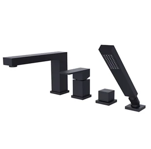 PMD Piramida PMD Modern/Varium Bateria nawannowa 4 otworowa czarny matt BW-MV4-CZ - Baterie wannowe i prysznicowe PMD Piramida PMD Modern/Varium Bateria nawannowa 4 otworowa czarny matt BW-MV4-CZ - Baterie wannowe i prysznicowe - miniaturka - grafika 2