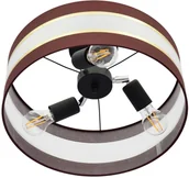 Lampy sufitowe - Euluna Lampa sufitowa Helen tekstylny klosz brązowo-złota - miniaturka - grafika 1