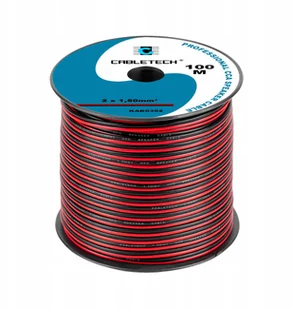 CABLETECH Kabel głośnikowy CCA 2x1,5 czarno- czerwony 100m - Kable - miniaturka - grafika 2