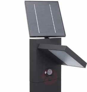 Lampenwelt com Solarny słupek ogrodowy LED Silvan, czujnik, 60 cm - Lampy ogrodowe - miniaturka - grafika 3